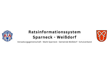 Weißer Hintergrund, Links das Sparneck Wappen, rechts das Weißdorf Wappen, Ratsinformationsystem Text in der Mitte